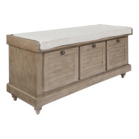 OSP Home Furnishings DOV-AG Dover Storage Bench in Antique Grey